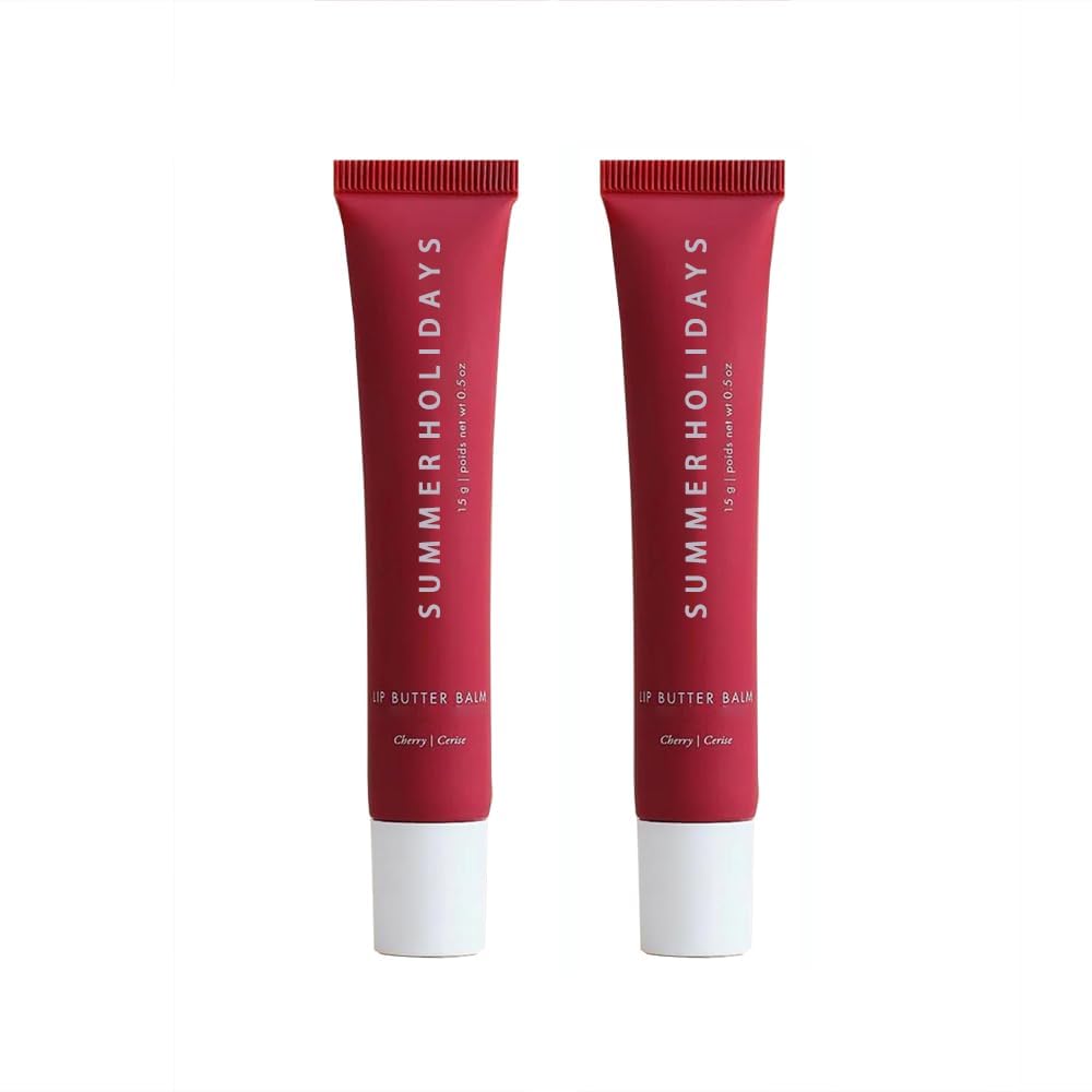 2 PACK Summer Lip Butter Balm Summer Days Summer Holidays Conditioning Lip And Lip Balm Tinted Soothing Lip Care (Pink Sugar, 0.5oz)