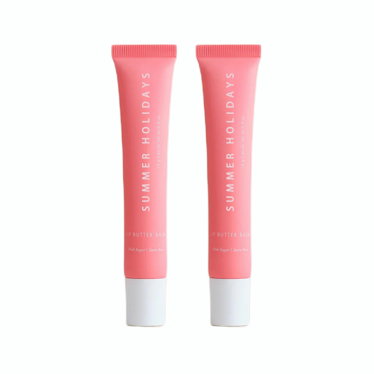 2 PACK Summer Lip Butter Balm Summer Days Summer Holidays Conditioning Lip And Lip Balm Tinted Soothing Lip Care (Pink Sugar, 0.5oz)