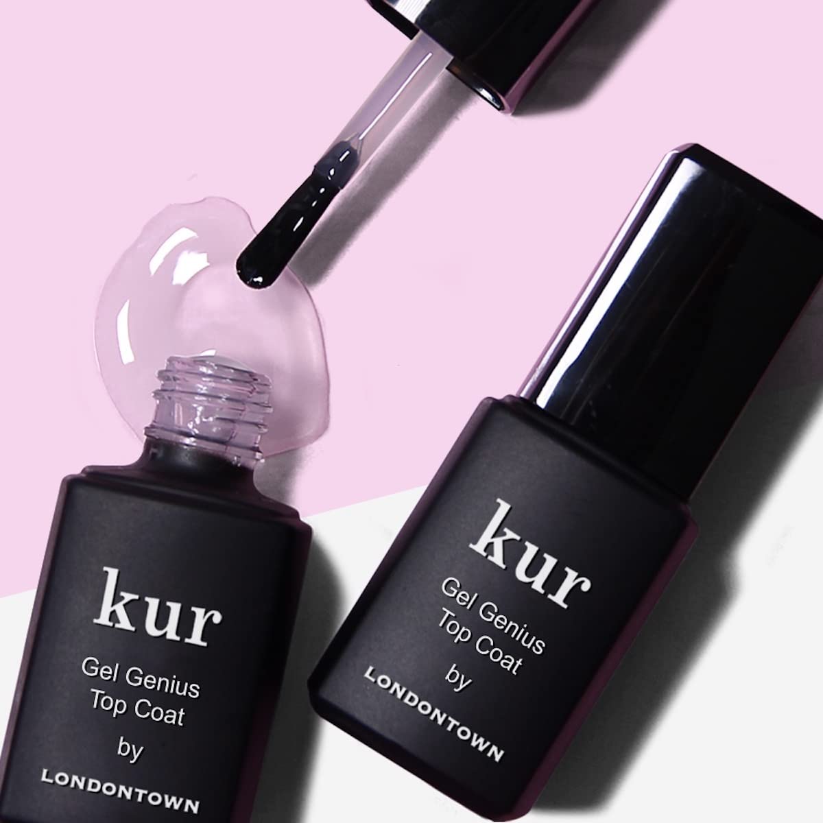 LONDONTOWN kur Nail Conceal & Go Duo Set, Includes Nail Illuminating Concealer & Gel Genius Top Coat, 2 Piece Set, 0.4 Fl Oz