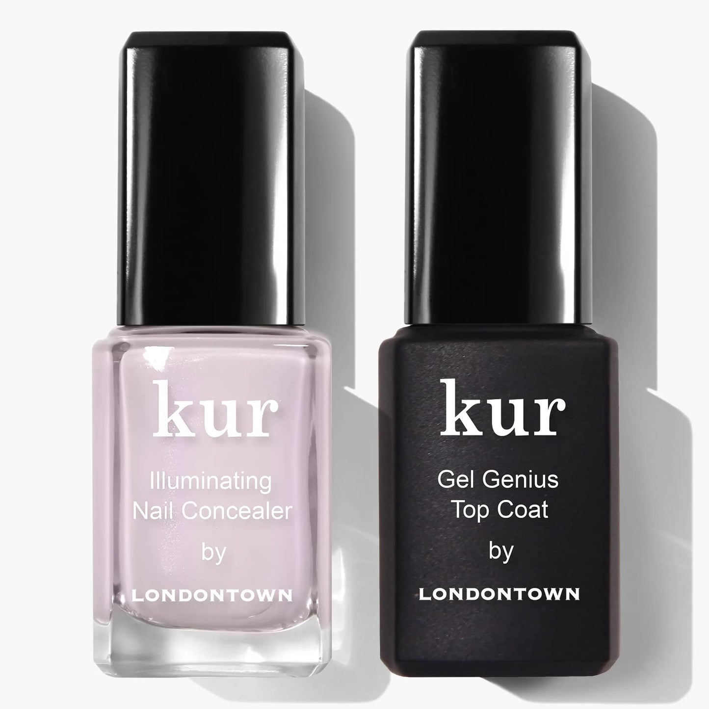LONDONTOWN kur Nail Conceal & Go Duo Set, Includes Nail Illuminating Concealer & Gel Genius Top Coat, 2 Piece Set, 0.4 Fl Oz