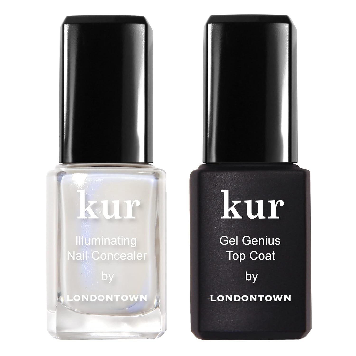 LONDONTOWN kur Nail Conceal & Go Duo Set, Includes Nail Illuminating Concealer & Gel Genius Top Coat, 2 Piece Set, 0.4 Fl Oz