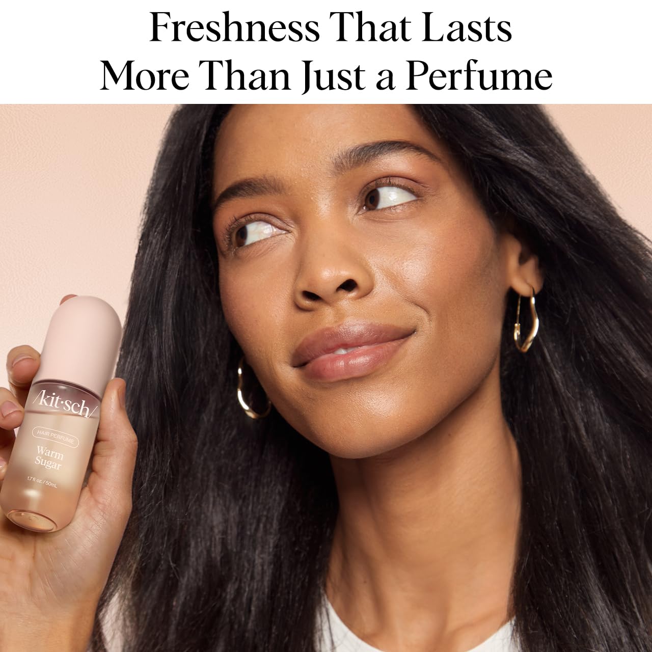 Kitsch Warm Sugar Hair Perfume For Women - Clean, Deodorizing, and Patented Odor-Eliminating Technology, Body Mist - Freshen Hair, Body & Pillows - Sweet Pink Grapefruit & Warm Vanilla Scent - 50ml