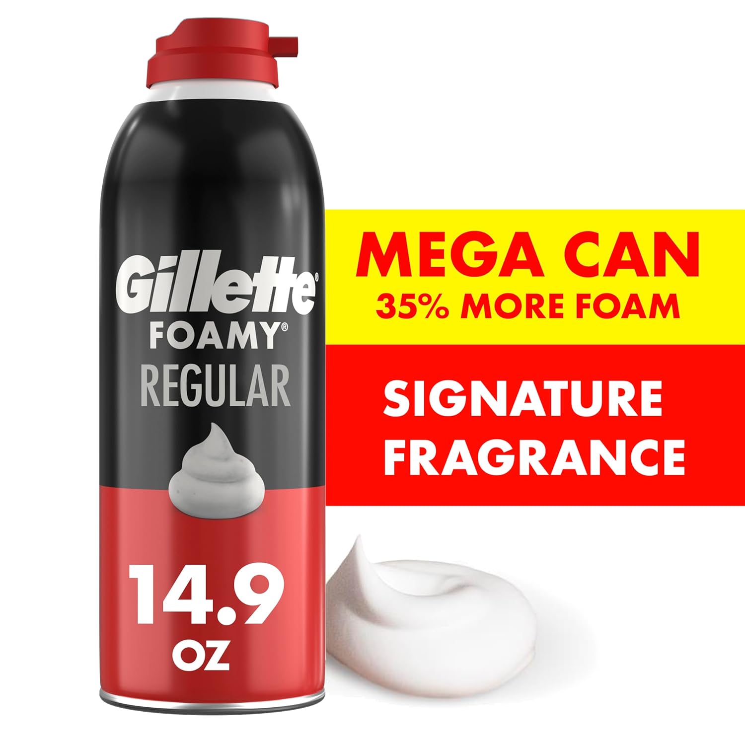 Gillette Foamy Classic Shave Foam for Men, Protection Against Shaving Irritation, Quick and Smooth Shave, shaving cream, 14.9 Oz